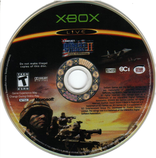 Conflict: Desert Storm II back cover for Xbox